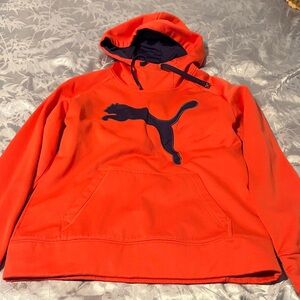 Puma Orange Hoodie with Navy Puma Logo